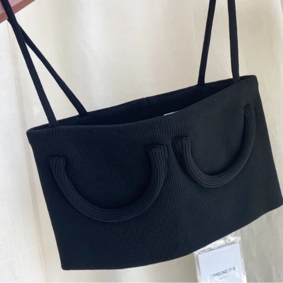 🆕ORSEUND IRIS BLACK RIBBED TUBE TOP TANK SIZE XS NWT ARCHIVED DEAD-STOCK STYLE - Picture 3 of 10